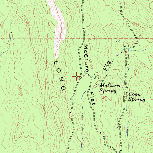 Topographic Map of McClure Flat, CA
