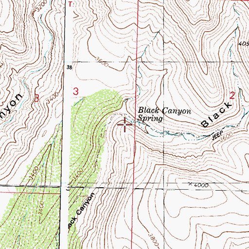 Topographic Map of Black Canyon Spring, AZ