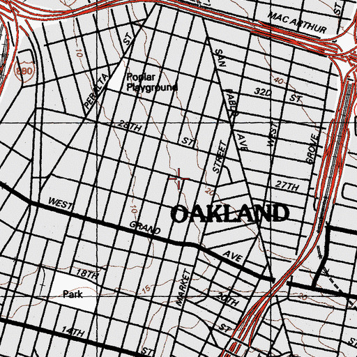 Topographic Map of McClymonds Educational Complex, CA