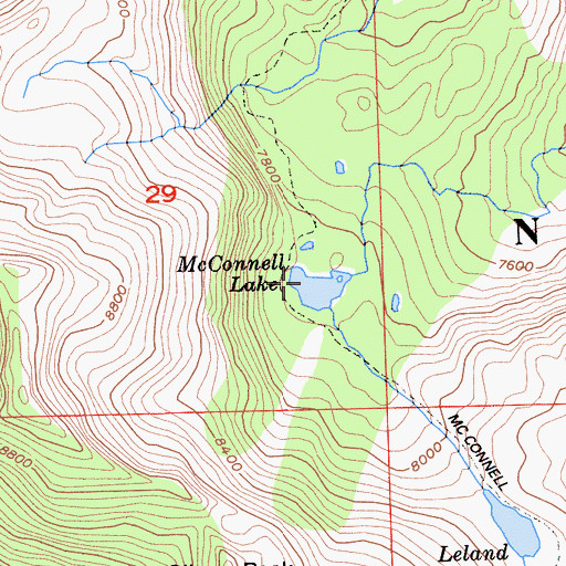 Topographic Map of McConnell Lake, CA