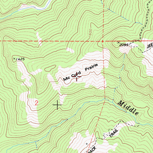 Topographic Map of McCord Prairie, CA