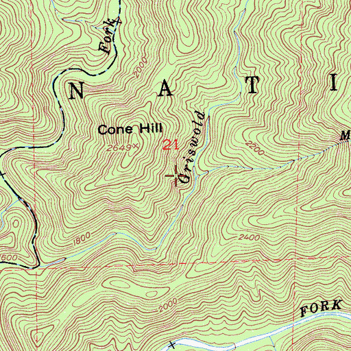 Topographic Map of McCormick Creek, CA