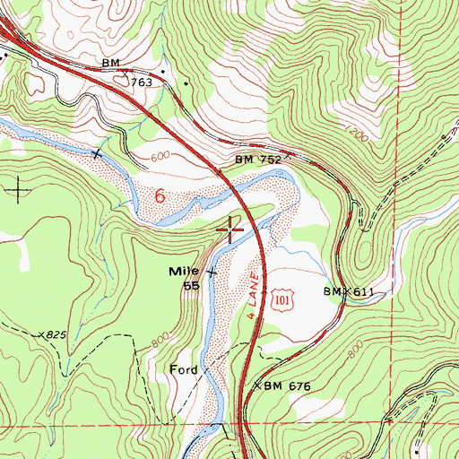 Topographic Map of McCoy Creek, CA