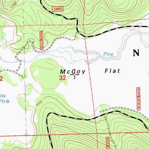 Topographic Map of McCoy Flat, CA