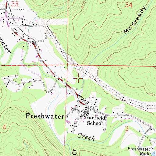 Topographic Map of McCready Gulch, CA