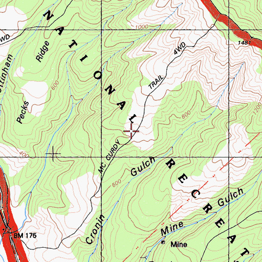 Topographic Map of McCurdy Trail, CA