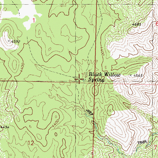 Topographic Map of Black Willow Spring, AZ