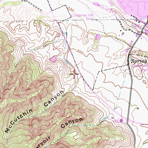 Topographic Map of McCutchin Canyon, CA