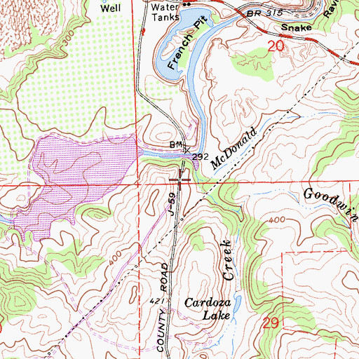 Topographic Map of McDonald Creek, CA