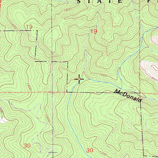 Topographic Map of McDonald Gulch, CA