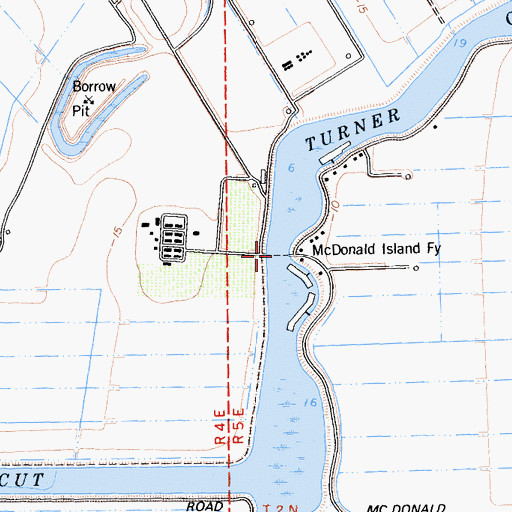 Topographic Map of McDonald Island Ferry, CA