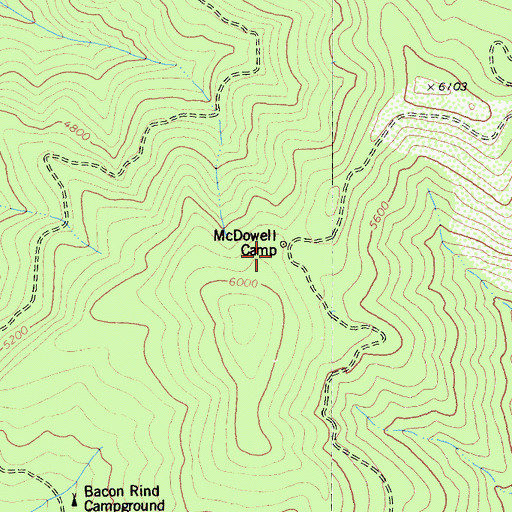 Topographic Map of McDowell Camp, CA