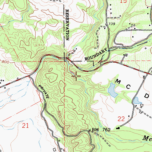 Topographic Map of McDowell Valley, CA
