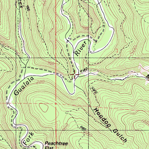Topographic Map of McGann Gulch, CA