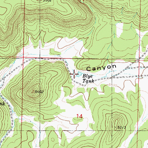 Topographic Map of Blye Tank, AZ