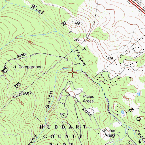 Topographic Map of McGarvey Gulch, CA