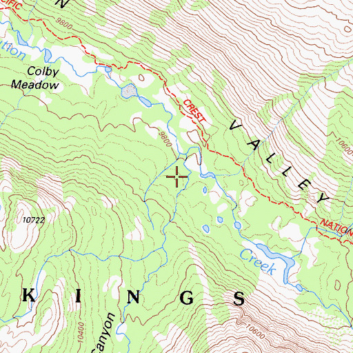 Topographic Map of McGee Canyon, CA
