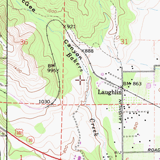 Topographic Map of McGee Canyon, CA