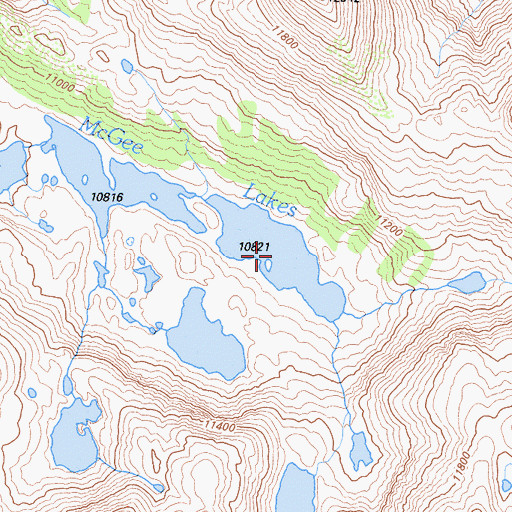Topographic Map of McGee Lake, CA