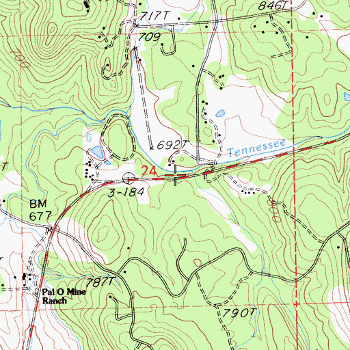 Topographic Map of McGinn Creek, CA