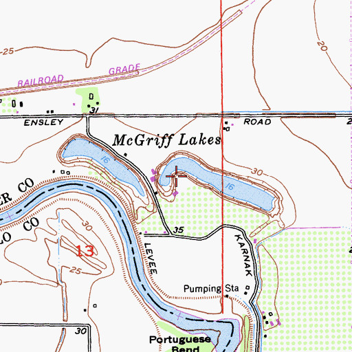 Topographic Map of McGriff Lakes, CA