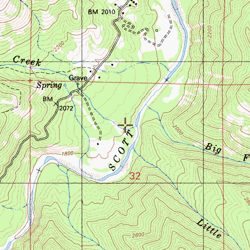 Topographic Map of McGuffy Creek, CA