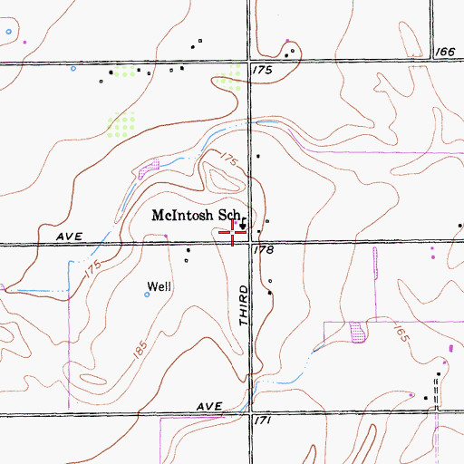 Topographic Map of McIntosh School, CA