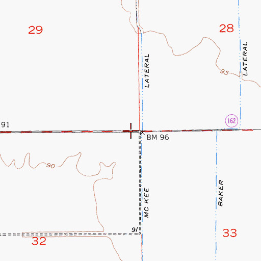 Topographic Map of McKee Lateral, CA