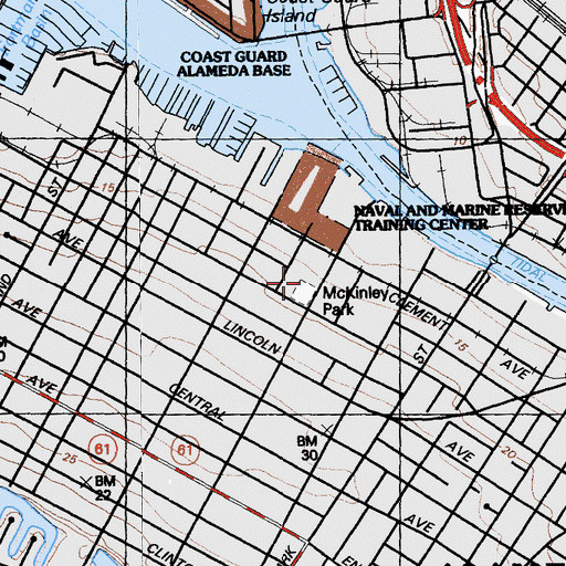 Topographic Map of McKinley Park, CA