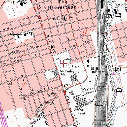 Topographic Map of McKinley Park, CA