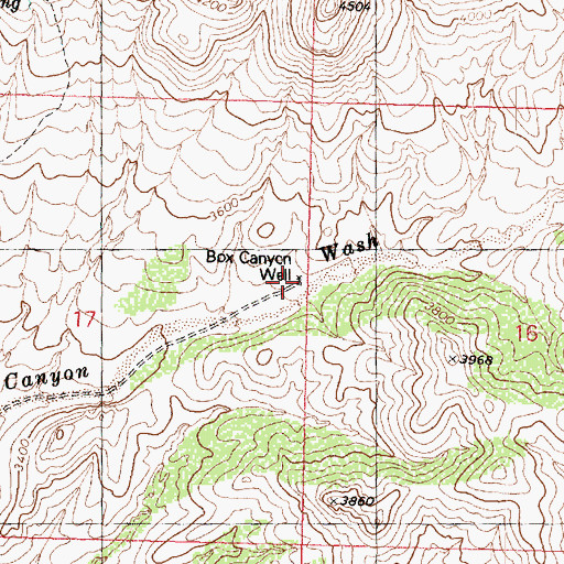 Topographic Map of Box Canyon Well, AZ