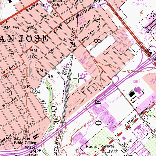Topographic Map of McKinley Elementary School, CA
