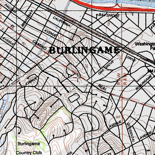 Topographic Map of McKinley Elementary School, CA