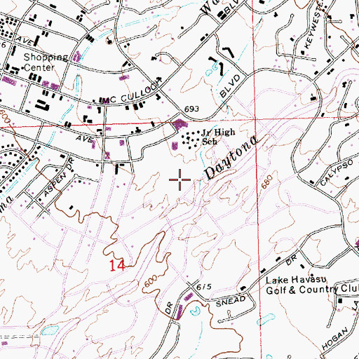 Topographic Map of Broadwater Drain, AZ