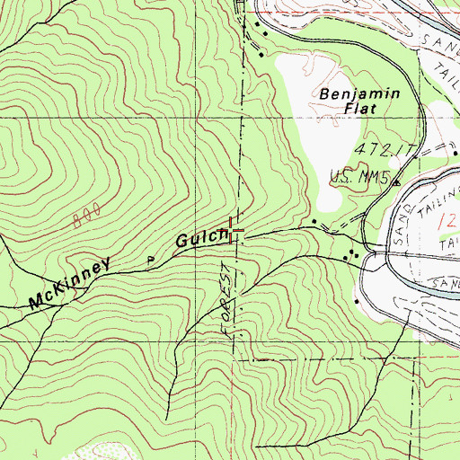 Topographic Map of McKinney Gulch, CA