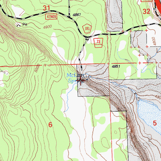 Topographic Map of McLain Spring, CA