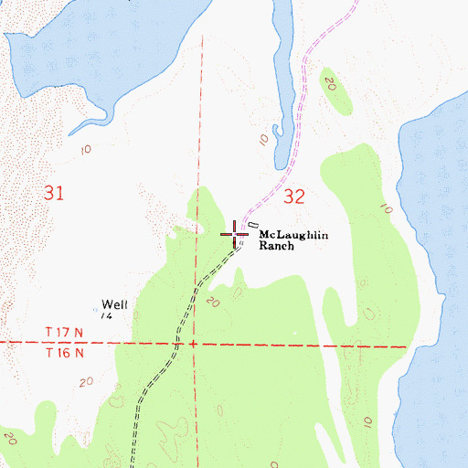 Topographic Map of McLaughlin Ranch, CA