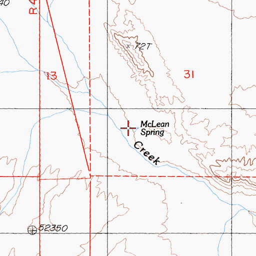 Topographic Map of McLean Spring, CA