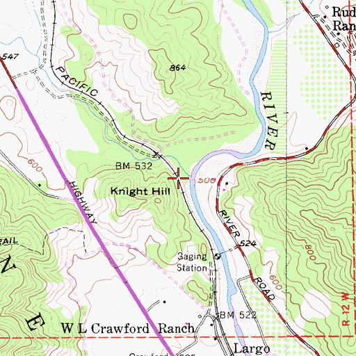 Topographic Map of McNab Creek, CA