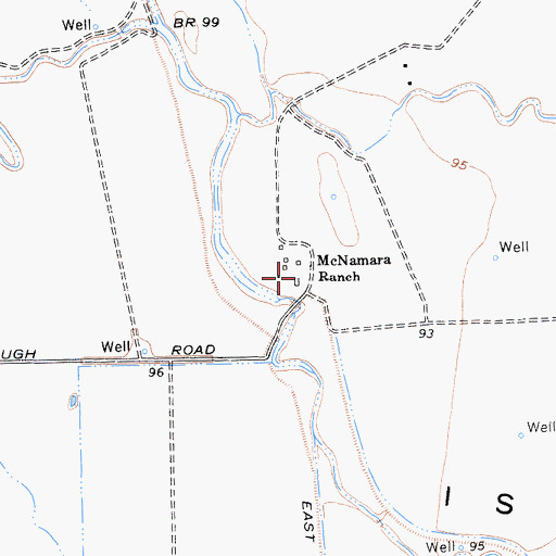 Topographic Map of McNamara Ranch, CA