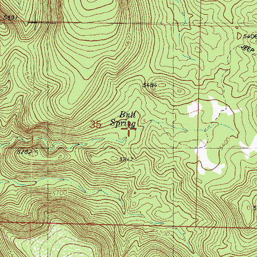Topographic Map of Bull Spring, AZ