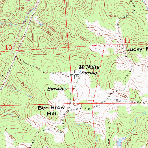 Topographic Map of McNulty Spring, CA