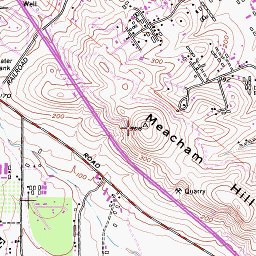 Topographic Map of Meacham Hill, CA