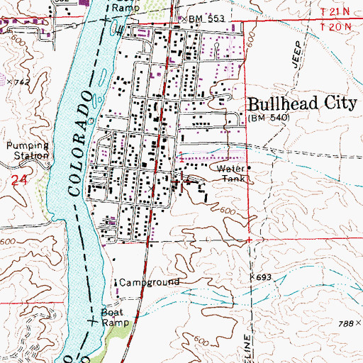 Topographic Map of Mountain View Elementary School, AZ