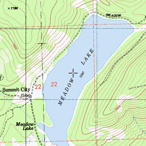 Topographic Map of Meadow Lake, CA