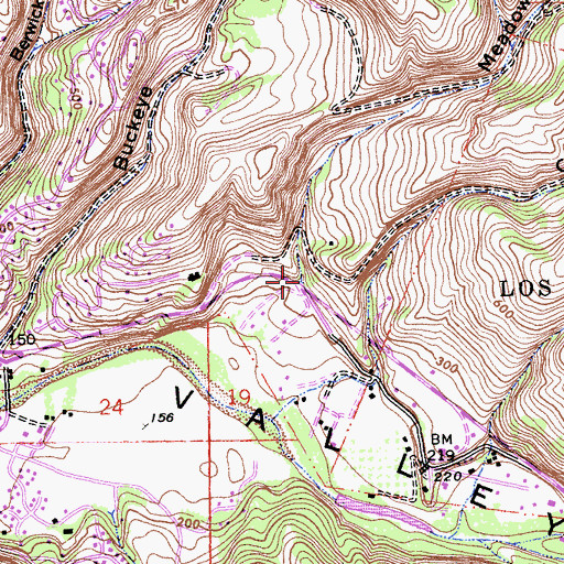 Topographic Map of Meadows Canyon, CA