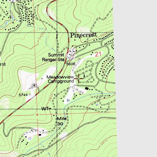 Topographic Map of Meadowview Campground, CA