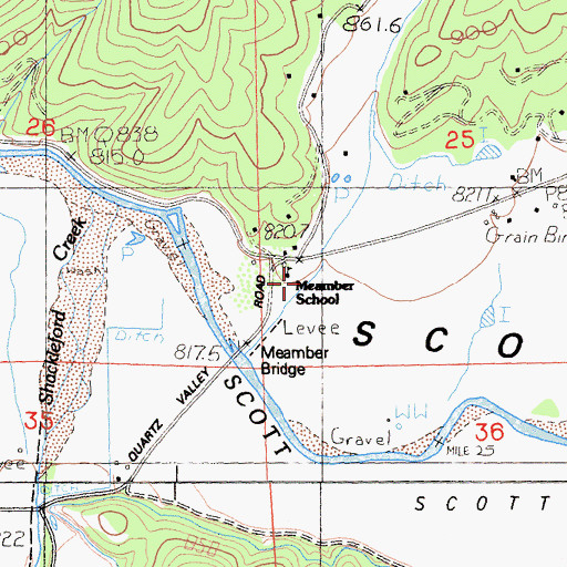 Topographic Map of Meamber School, CA