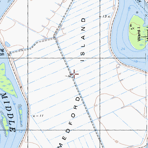 Topographic Map of Medford Island, CA