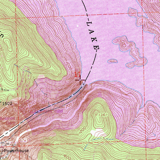 Topographic Map of Melones Dam (historical), CA